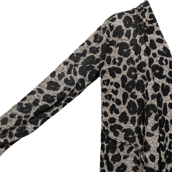 ENK APPAREL The Leopard Drape Cardigan M - Picture 3 of 7